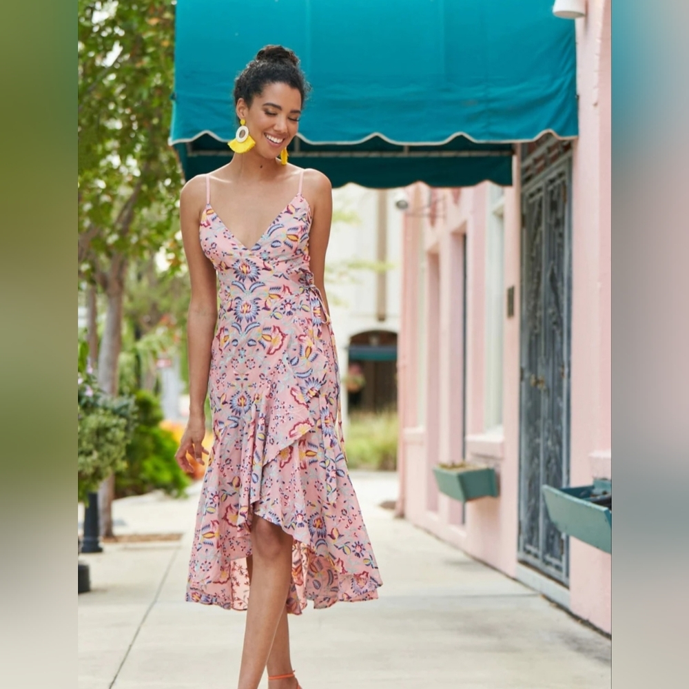 Dress the Population Women's Salome Fit and Flare Midi Dress SMALL $278